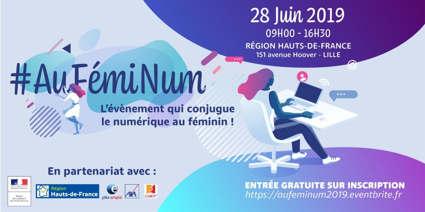 Venez nous rencontrer au salon emploi et formation AuFemiNum pour les métiers du digital, le 28 juin 2019 à Lille