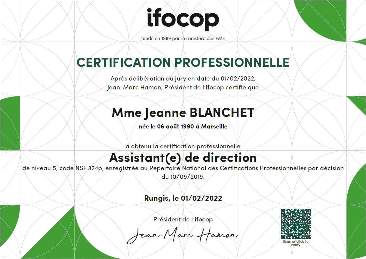 diplôme professionnelle