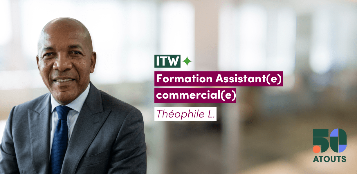 Portrait de Théophile, 57 ans, diplômé de la formation Assistant commercial ifocop dans le cadre du dispositif Atout Senior.